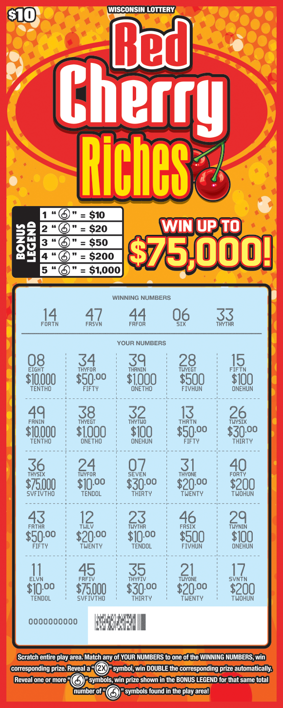 RED CHERRY RICHES (2673) | Wisconsin Lottery